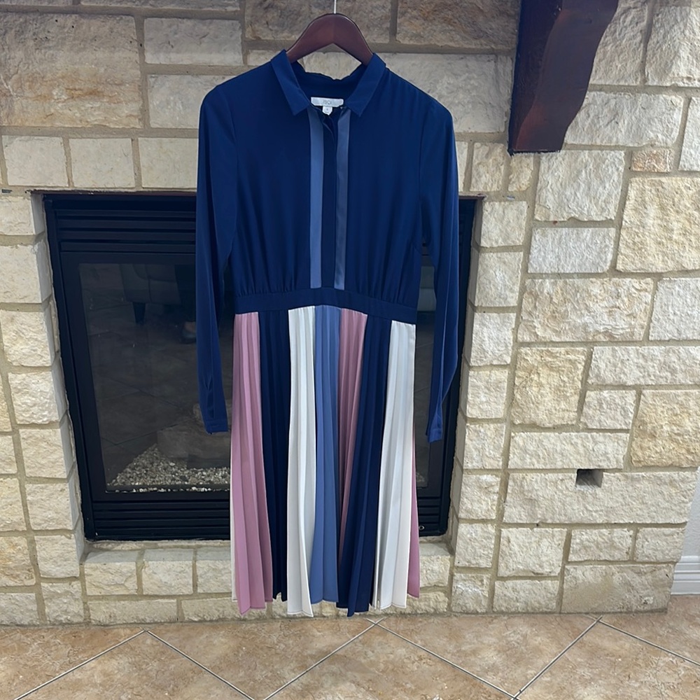 Elegant Multicolor Pleated Dress